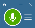 DragonBar microphone icon showing green