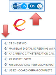 The Care Everywhere indicator in Hyperspace and a list of outside imaging results it brought into the chart