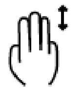 Three-finger drag up or down