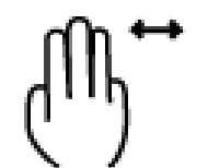 Three-finger drag right or left